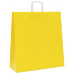 vidaXL Papierové tašky 250 ks s rúčkami, žlté, 45x17x48 cm – Obrázok 5