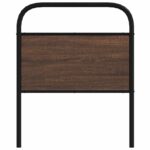 vidaXL Čelo postele hnedý dub 75 cm oceľ a kompozitné drevo – Obrázok 3