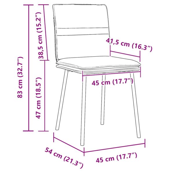 vidaXL jedálenské stoličky 4 ks krémové zamatové – Obrázok 9