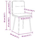 vidaXL Jedálenské stoličky 6 ks, tmavosivé, zamat – Obrázok 9