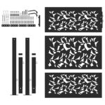 vidaXL Záhradná brána Čierna 105x130 cm Dizajn s oceľovými listami – Obrázok 4