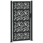 vidaXL Záhradná brána Čierna 105x180 cm Dizajn s oceľovými listami – Obrázok 2