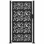 vidaXL Záhradná brána Čierna 105x180 cm Dizajn s oceľovými listami – Obrázok 3