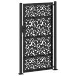 vidaXL Záhradná brána Čierna 105x180 cm Dizajn s oceľovými listami – Obrázok 6