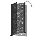 vidaXL Záhradná brána Čierna 105x180 cm Dizajn s oceľovými listami – Obrázok 7