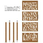 vidaXL Záhradná brána Oceľový dizajn odolnývoči poveternostným vplyvom – Obrázok 5