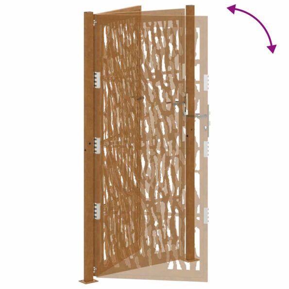 vidaXL Záhradná brána Oceľový dizajn odolnývoči poveternostným vplyvom – Obrázok 8