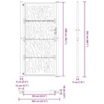 vidaXL Záhradná brána Oceľový dizajn odolnývoči poveternostným vplyvom – Obrázok 11