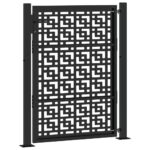 vidaXL Garden Gate Black 105x130 cm Oceľový kríž Design – Obrázok 6