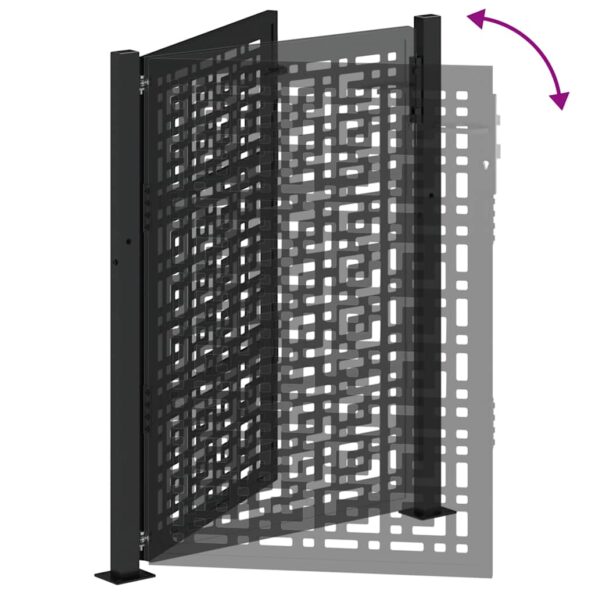 vidaXL Garden Gate Black 105x130 cm Oceľový kríž Design – Obrázok 7