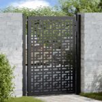 vidaXL Garden Gate Black 105x130 cm Oceľový kríž Design