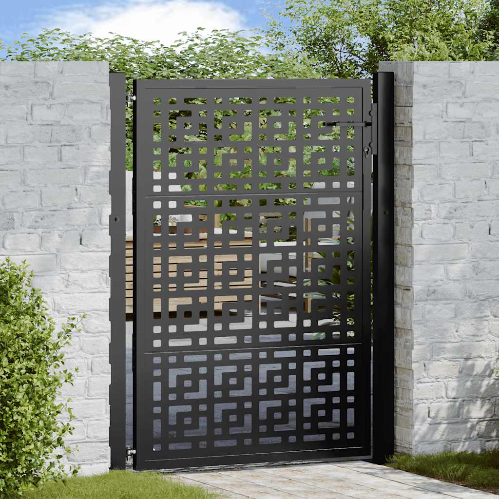 VXL8721158572776_m_en_hd_1.jpg vidaXL Garden Gate Black 105x130 cm Oceľový kríž Design – Obrázok 1