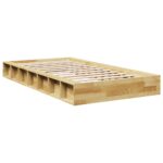 VidaXL Rám postele bez matraca 75x190 cm Dub z masívneho dreva – Obrázok 8