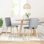 vidaXL Jedálenské stoličky 2 ks bledosivé látkové – Obrázok 2