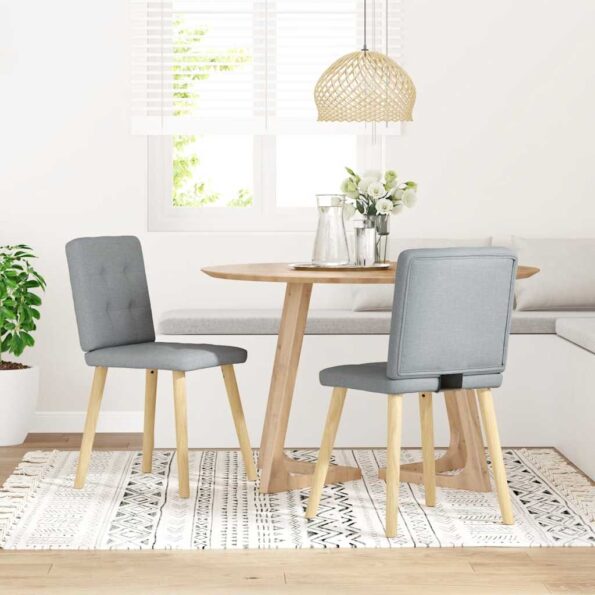 vidaXL Jedálenské stoličky 2 ks bledosivé látkové – Obrázok 2