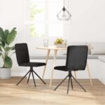 vidaXL Jedálenské stoličky 2 ks čierne látkové – Obrázok 2
