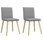vidaXL Jedálenské stoličky 2 ks bledosivé látkové