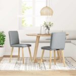 vidaXL Jedálenské stoličky 2 ks bledosivé látkové – Obrázok 2