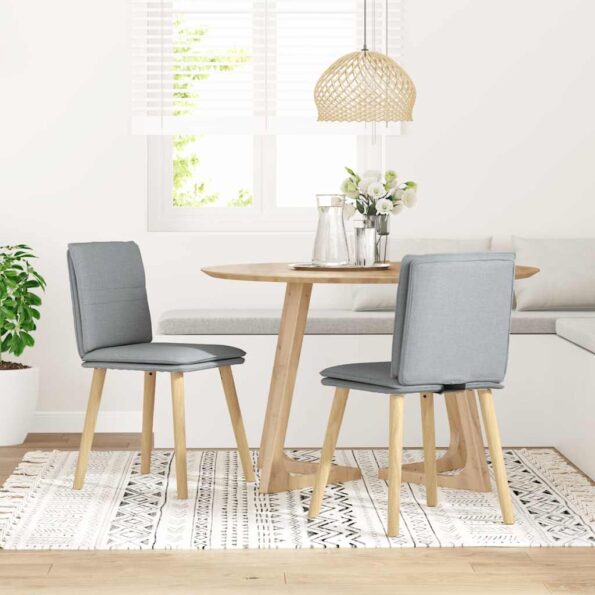 vidaXL Jedálenské stoličky 2 ks bledosivé látkové – Obrázok 2