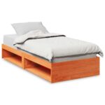 VidaXL Denná posteľ bez matraca Vosk Hnedá 75x190 cm Masív Borovica – Obrázok 2