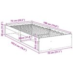 VidaXL Denná posteľ bez matraca Vosk Hnedá 75x190 cm Masív Borovica – Obrázok 11