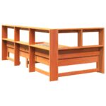 vidaXL Posteľ s knižnicou bez matraca vosková 75x190 cm borovica – Obrázok 9