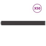 vidaXL Obruby trávnika 50 ks Čierna 10x103cm Oceľ valcovaná za studena – Obrázok 2
