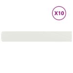 vidaXL Obruby trávnika 10 ks Biela 15x103 cm Oceľ valcovaná za studena – Obrázok 2