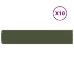 vidaXL Obruby trávnika 10 ks Olivová zelená Oceľ valcovaná za studena – Obrázok 2