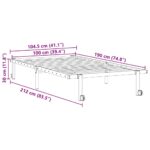 VidaXL Rám postele bez matraca Skladací Čierna 100x190 cm Oceľ – Obrázok 12