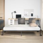 VidaXL Rám postele bez matraca Skladací Čierna 100x190 cm Oceľ – Obrázok 4