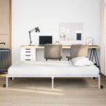 VidaXL Rám postele bez matraca Skladací Biela 100x190 cm Oceľ – Obrázok 4