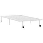VidaXL Rám postele bez matraca Skladací Biela 100x190 cm Oceľ – Obrázok 5