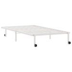 VidaXL Rám postele bez matraca Skladací Biela 100x190 cm Oceľ – Obrázok 8