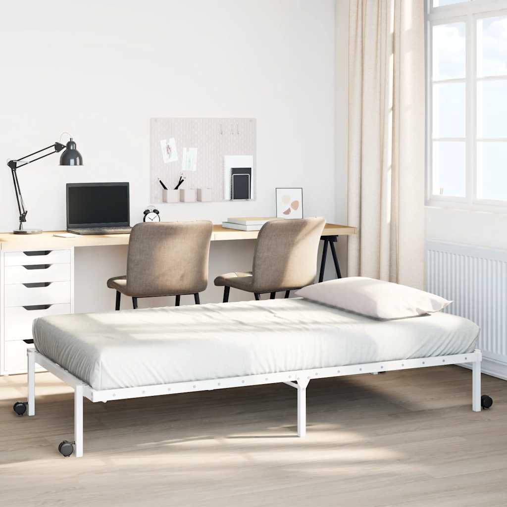 VXL8721158660367_m_en_hd_1.jpg VidaXL Rám postele bez matraca Skladací Biela 100x190 cm Oceľ – Obrázok 1