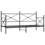 vidaXL Denná posteľ bez matraca Čierna 90x200 cm Oceľ – Obrázok 2