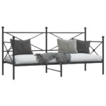 vidaXL Denná posteľ bez matraca Čierna 90x200 cm Oceľ – Obrázok 4