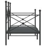 vidaXL Denná posteľ bez matraca Čierna 90x200 cm Oceľ – Obrázok 6