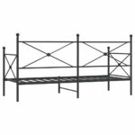 vidaXL Denná posteľ bez matraca Čierna 90x200 cm Oceľ – Obrázok 7