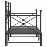 vidaXL Váľanda s kolieskom bez matraca Čierna 90x200 cm Oceľ – Obrázok 7