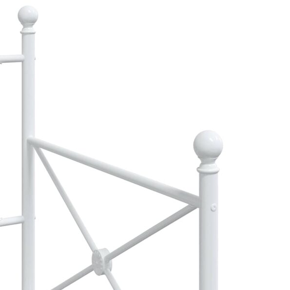 VidaXL Denná posteľ bez matraca Biela 80x200 cm Oceľ – Obrázok 8