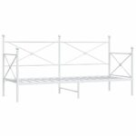 VidaXL Denná posteľ bez matraca Biela 90x200 cm Oceľ – Obrázok 2