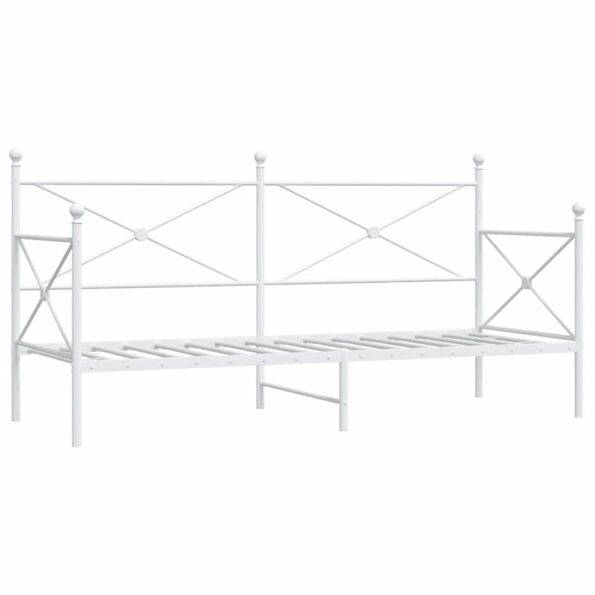 VXL8721158660565_a_en_hd_1.jpg VidaXL Denná posteľ bez matraca Biela 90x200 cm Oceľ – Obrázok 2