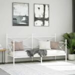 VidaXL Denná posteľ bez matraca Biela 90x200 cm Oceľ – Obrázok 3