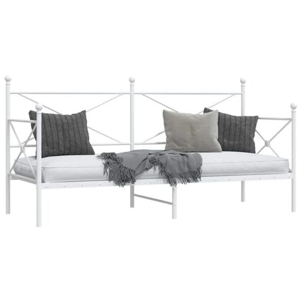 VXL8721158660565_g_en_hd_2.jpg VidaXL Denná posteľ bez matraca Biela 90x200 cm Oceľ – Obrázok 4