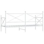 VidaXL Denná posteľ bez matraca Biela 90x200 cm Oceľ – Obrázok 7