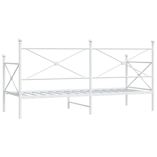 VXL8721158660565_g_en_hd_5.jpg VidaXL Denná posteľ bez matraca Biela 90x200 cm Oceľ – Obrázok 7