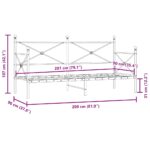 VidaXL Denná posteľ bez matraca Biela 90x200 cm Oceľ – Obrázok 11