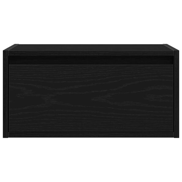 vidaXL Nástenná nočná skrinka s LED osvetlením čierna dub – Obrázok 7