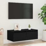 vidaXL TV skrinka s LED svetlami, čierny dub 75x35,5x25 cm – Obrázok 4